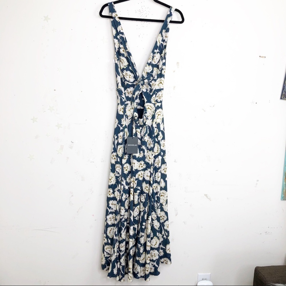Nicholas Haisley Fan floral linen midi dress - Picture 11 of 12